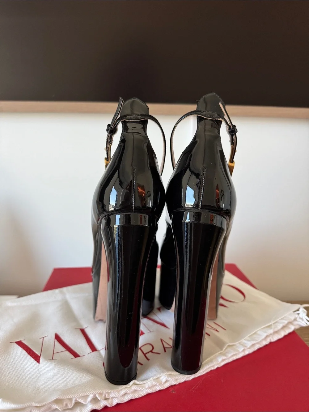 Valentino Garavani Black Patent Platform Pumps